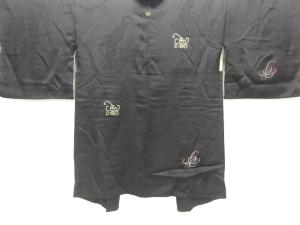 大正ロマン　紋錦紗扇に花模様織出し一ツ紋羽織